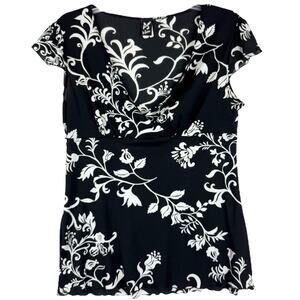 Vintage Y2K Babydoll Lettuce Hem Cap Sleeve Whimsigoth Fairy Grunge Top Black M